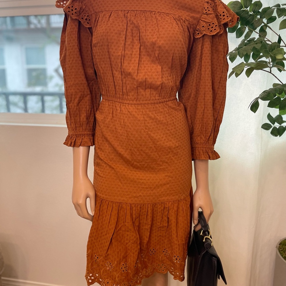 Universal Thread Orange Ruffled Tiered Sundress - image 3